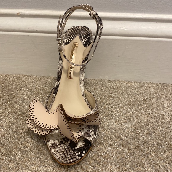 NIB Sophia Webster soleil sandal in nude and snake. Size 39.5 - Picture 2 of 16